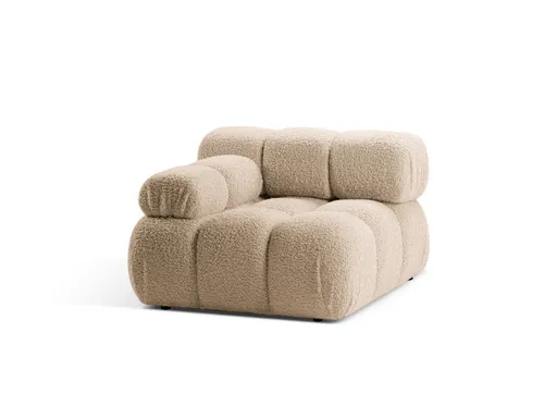 Modul stanga pentru canapea, 1 loc, Bellis-213, Micadoni Home, 94x94x70 cm, tesatura boucle, bej sand
