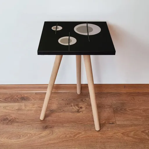 Masuta, Hanah Home, Shp65, 35x42x35 cm, Negru / Bej / Nurcă