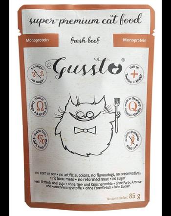 GUSSTO Cat Fresh Beef CARNE PROASPĂTĂ DE VITĂ 85 g