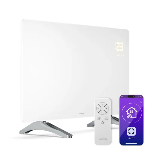 Klarstein Panou infraroșu Wonderglass | 480 W | 7 - 14 m² | Design modern din sticlă | 90 cm x 58 cm