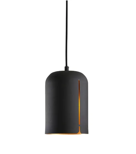 Lampa "Gap", scurta, 2 variante - Woud Variantă: metal negru cu cupru în interior