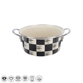 Orion Caserolă emailată Chessboard Lem , 2,2 l,diametru 20 cm