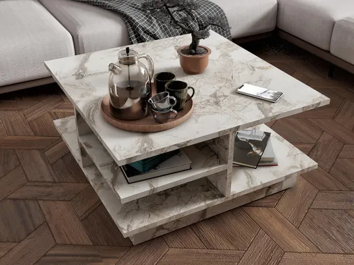 Masuta de cafea, Hanah Home, Skull, 80x40x80 cm, Marmura Ephesus