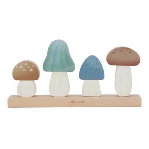 Little Dutch Forest Friends Stacking Puzzle Mushrooms jucărie cu activități 24,6 x 5 x 13 cm 12 m+ 1 buc