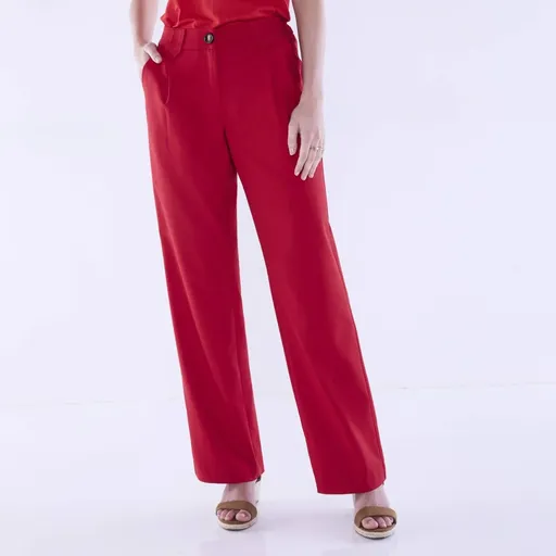 Pantaloni largi de culoare solidă