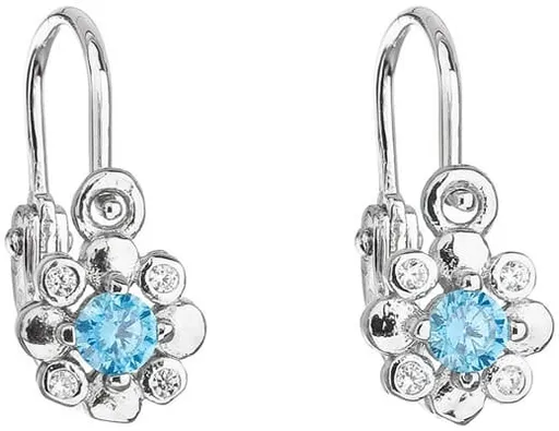 Evolution Group - Pavona Cercei din argint pentru copii cu zirconiu albastru 11174.3