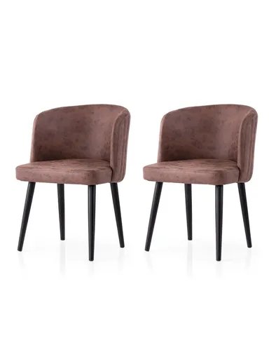 Set scaune 2 piese, Hanah Home, Zen, Negru/Maro