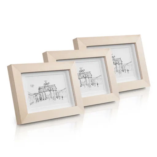 Casa Chic Edinburgh, rame pentru fotografii, set de 3 rame, dreptunghiulare, poze de 14 x 9 cm, montate, lemn