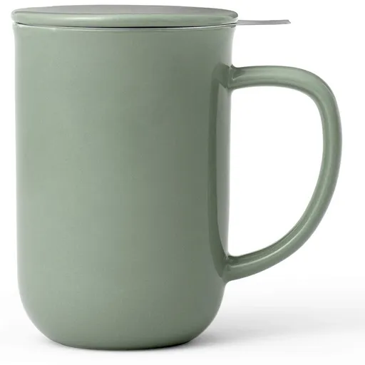 Cana pentru ceai cu infuzor si capac Viva Scandinavia Minima V77546, 500 ml, Portelan, Verde