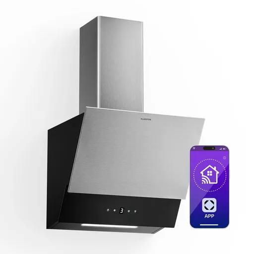 Klarstein Hota Verosteel, Elegantă, minimalistă, performantă, Clasa energetică A, 624 m³/h, 45 cm