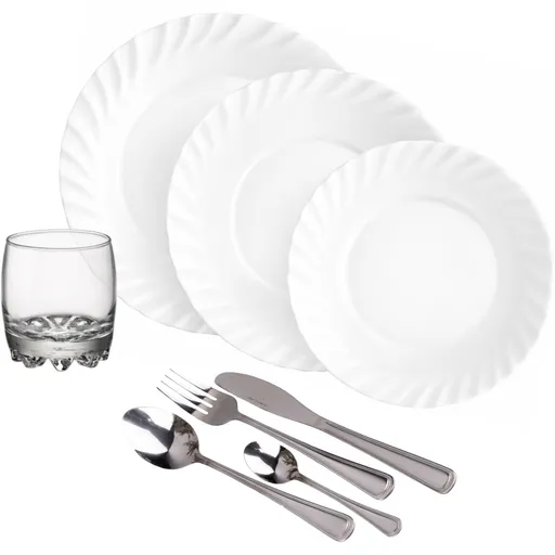 Set de masă Bormioli Rocco, 48 piese, cu tacâmuri Prima & Hanna