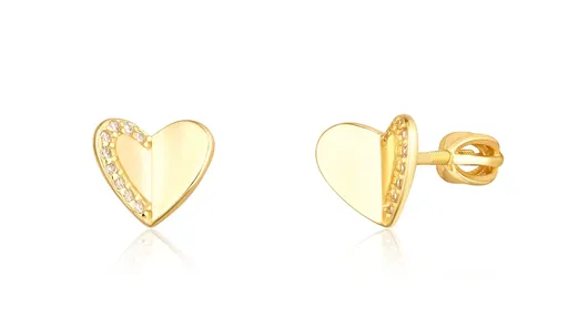JVD Cercei in formă de inimă placați cu aur cu zircon SVLE1739XH2GOSR