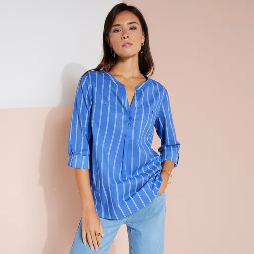 Tunică în dungi cu decolteu tunică