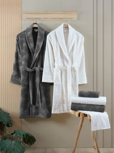 Set de baie Family, L'essentiel Maison, Benito, Antracit / Crem