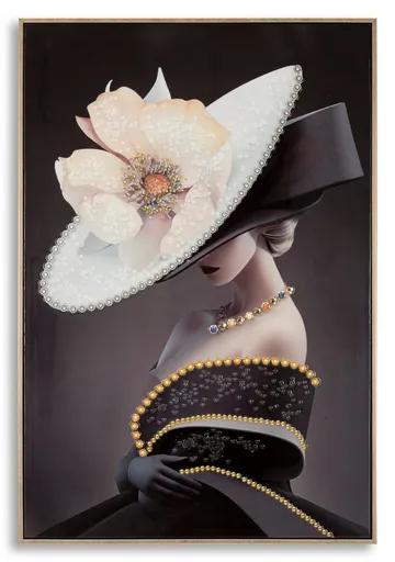 Tablou decorativ Hat-B, Mauro Ferretti, 62x92 cm, metal/lemn de brad/canvas, multicolor