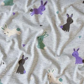 Úplet Bunnies light grey melange