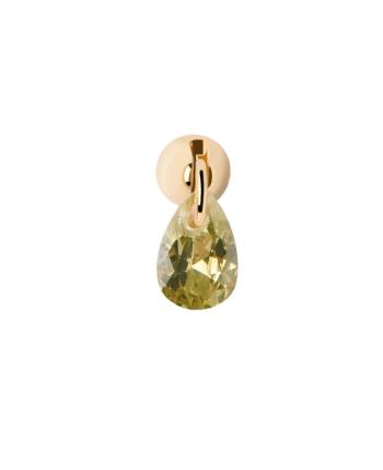 PDPAOLA Cercel single placat cu aur cu zirconiu Green Lily Gold PG01-203-U