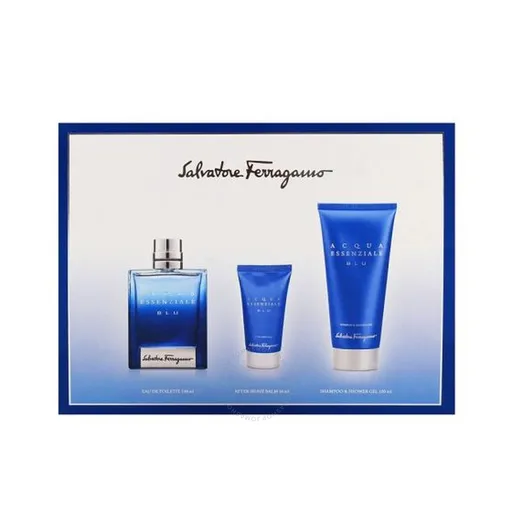 Salvatore Ferragamo Acqua Essenziale Blu - EDT 100 ml + 2 în 1 gel de duș și șampon 100 ml + balsam după bărbierit 100 ml