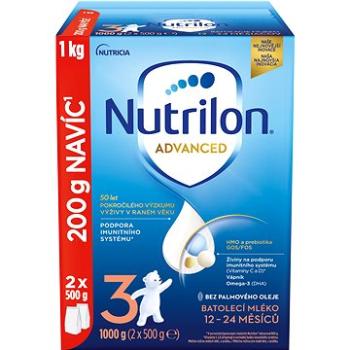 Nutrilon 3 Advanced batoľacie mlieko 1 kg, 12+ (5900852055195)