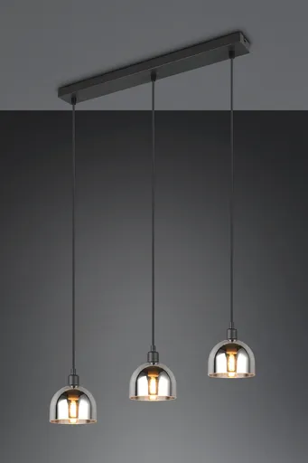 Lustra Molly, RL NOW, 60x12x150 cm, 10W, 3x E14, metal, negru mat/argintiu