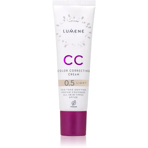 Lumene CC Color Correcting Cream Crema CC pentru un ten uniform SPF 20 culoare 0.5 Light (Cool) 30 ml