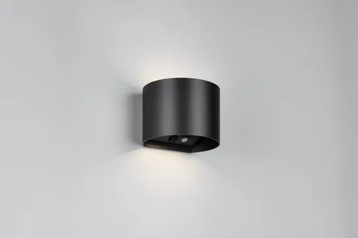 Aplica de perete pentru exterior Genie, RL NOW, 14x12x10 cm, 1W, 2x SMD, plastic, negru mat