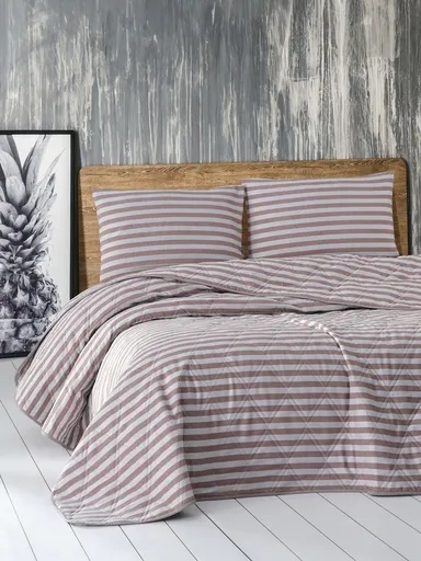 Cuvertura matlasata dubla, L'essentiel Maison, Water Yollu Saten, Bumbac;Poliester , Maro