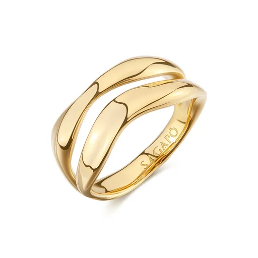S'Agapõ Inel elegant din oțel placat cu aur Emotion SMO32 52 mm