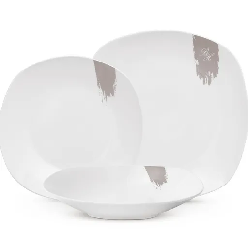 BerlingerHaus Set de 18 farfurii Taupe, alb-gri, gri