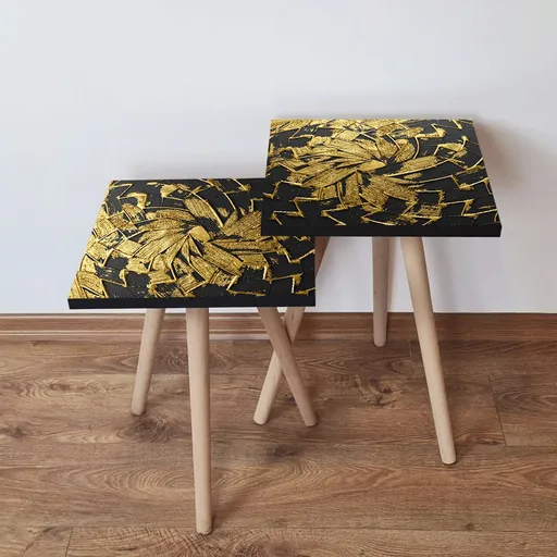 Set masute 2 piese, Hanah Home, 2Shp93, Negru