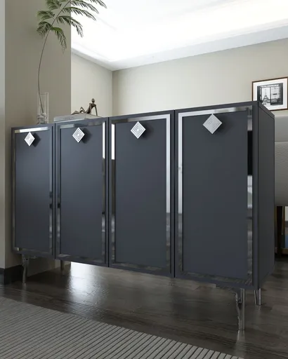 Consola, Hanah Home, 8159KM-1, 120x75x29.6 cm, PAL , Antracit / Argintiu