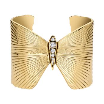 Fossil Brățară unică de oțel deschisă Butterfly JF04810710
