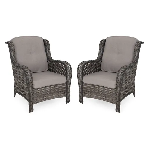 Set 2 fotolii pentru exterior Belham, 89x79x90 cm, otel/poliester, maro/gri