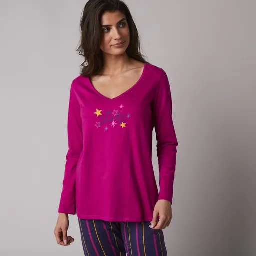 Cămașă de pijama cu mâneci lungi cu imprimeu Estrella