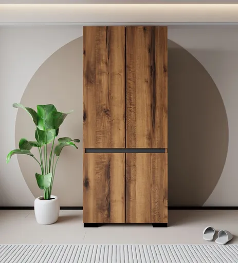 Dulap pentru haine, Hanah Home, Floransa 90, 90x210x45 cm, PAL, Nuc / Antracit