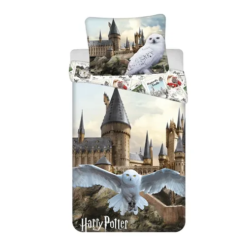 Jerry Fabrics Lenjerie de pat din bumbac Harry Potter Hedwig 02, 140 x 200 cm, 70 x 90 cm