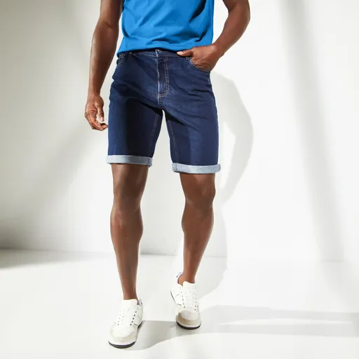 Bermude din bumbac stretch cu talie elastică