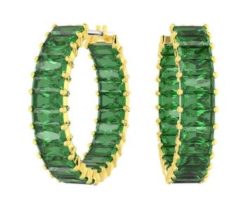 Swarovski Cercei rotunzi placați cu aur cu pietre de zircon verde Matrix 5658651