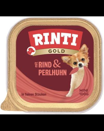 RINTI Gold Beef&amp;Guinea fowl Mini vita si bibilica hrana pentru caini 100 g