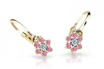 Cutie Jewellery Cercei fermecători pentru copii din aur galben C2152-10-X-1 fucsia