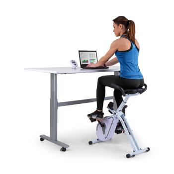 Capital Sports Azura Desk Bike, home trainer, volant de 7,5 kg, curea de transmisie, alb