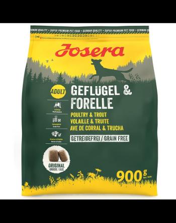 Sac hrana JOSERA Geflügel Forelle 900 g pentru caini activi, fara cereale