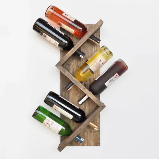 Raft pentru sticle de vin, Hanah Home, Icki005, 60x33x12 cm, Maro