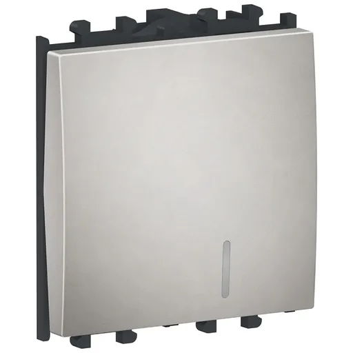 Intrerupator cu revenire, indicator luminos 2 module Schneider Easy Styl LMR1220004, argintiu