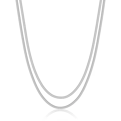 S'Agapõ Colier dublu de lux din oțel Șarpe Chunky SHK110