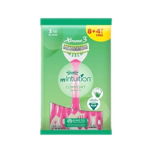 Wilkinson Sword Aparat de ras de unică folosință pentru femei My Intuition Comfort Sensitive 8 + 4 buc