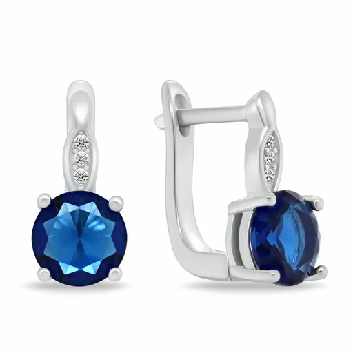 Brilio Silver Cercei fermecători de lux din argint cu zirconii albaștri închis EA548WB