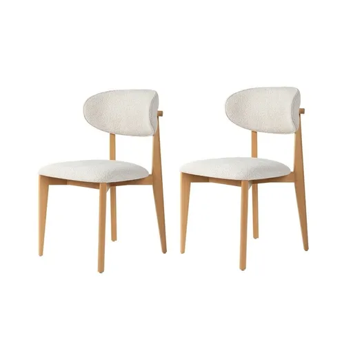 Set de scaune de sufragerie Lionte White and LightOak, 2 buc., alb