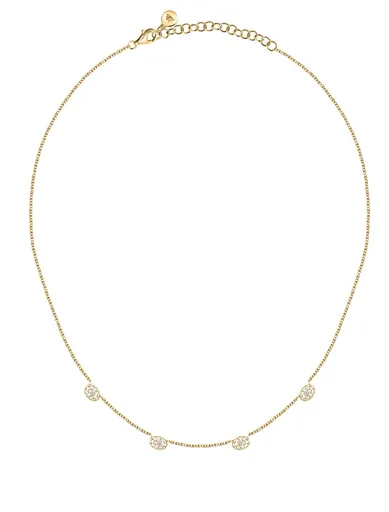 Morellato Colier strălucitor placat cu aur cu pietre de zircon cubic Pave` SAZB02