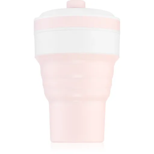 KidPro Collapsible Mug ceasca cu pai Pink 350 ml